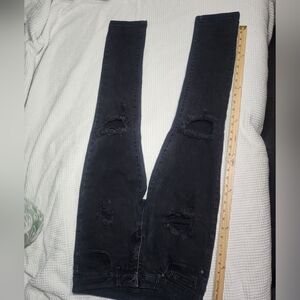 Rue 21 Black Jeans Men’s Sz 32x30 Straight Supreme Flex Distressed